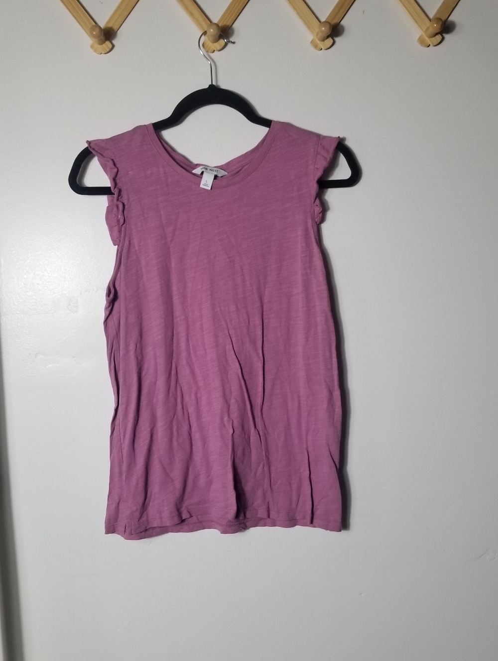 NINE WEST WOMEN'S SLEEVELESS RUFFLE MAUVE TANK SIZE LARGE